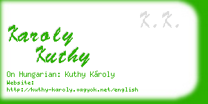 karoly kuthy business card