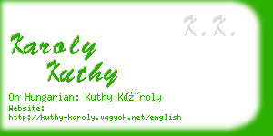 karoly kuthy business card